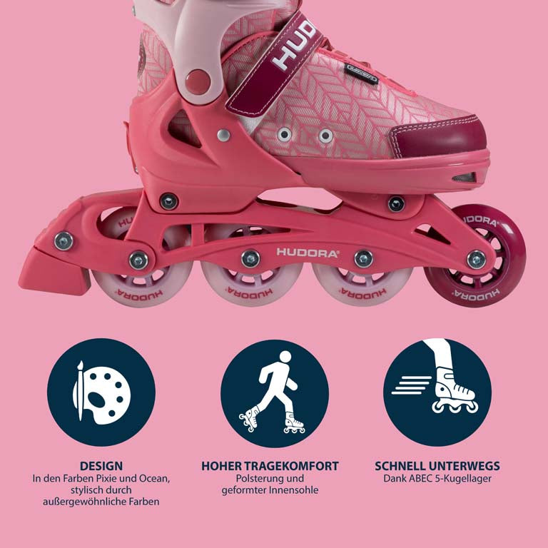 HUDORA Inline Skates, Mia 2.0, pixie, Gr. 29-40