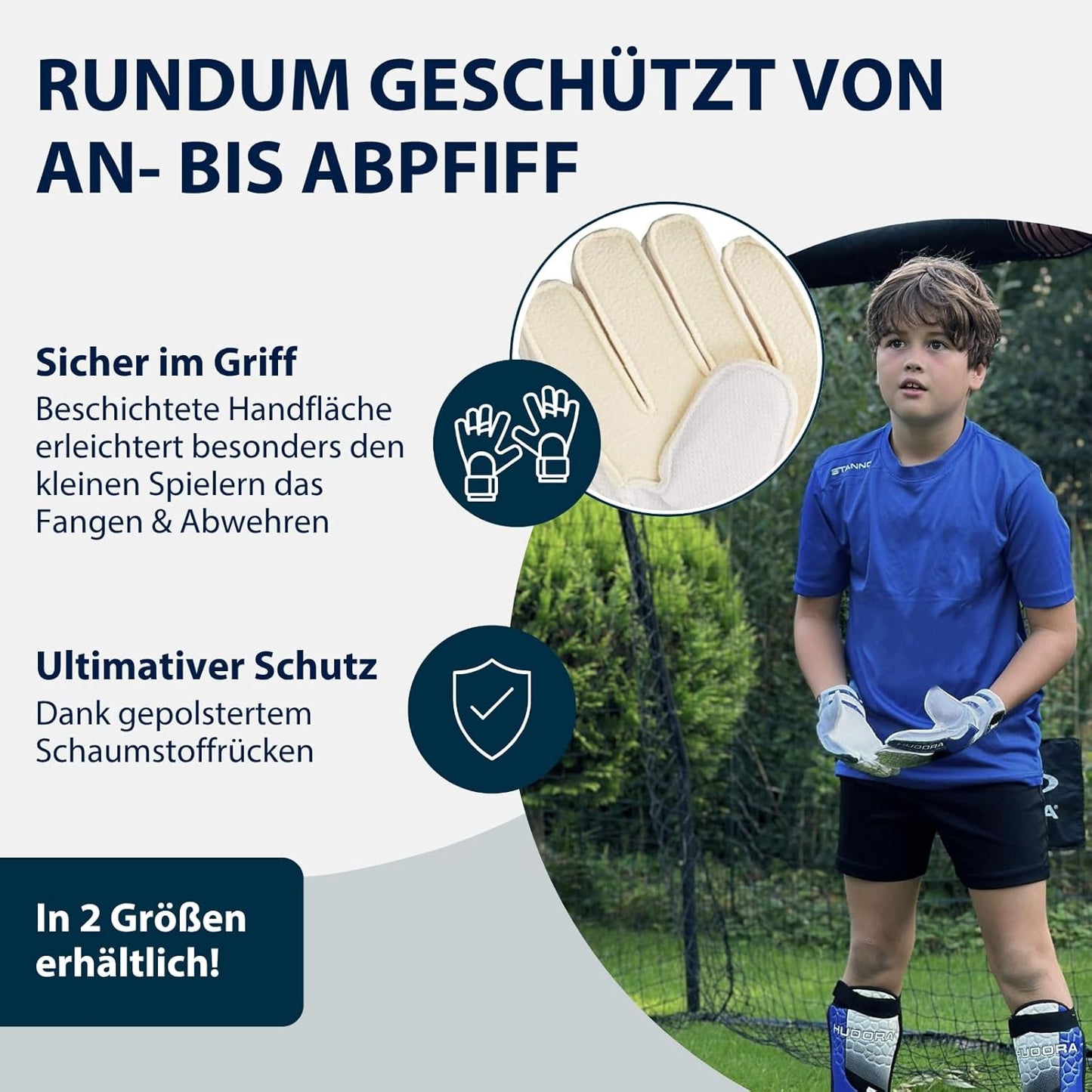 HUDORA Torwarthandschuhe für Kinder, Größe S und M, verschiedene Farben