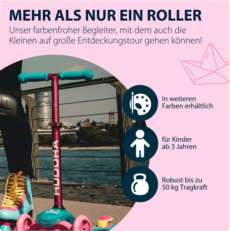 HUDORA children's scooter Flitzkids 2.0, Skate Wonders