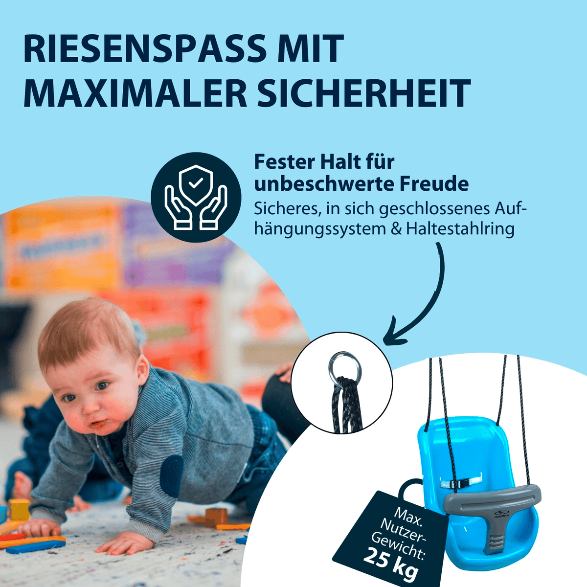 HUDORA Babyhochschaukel, blau/grau