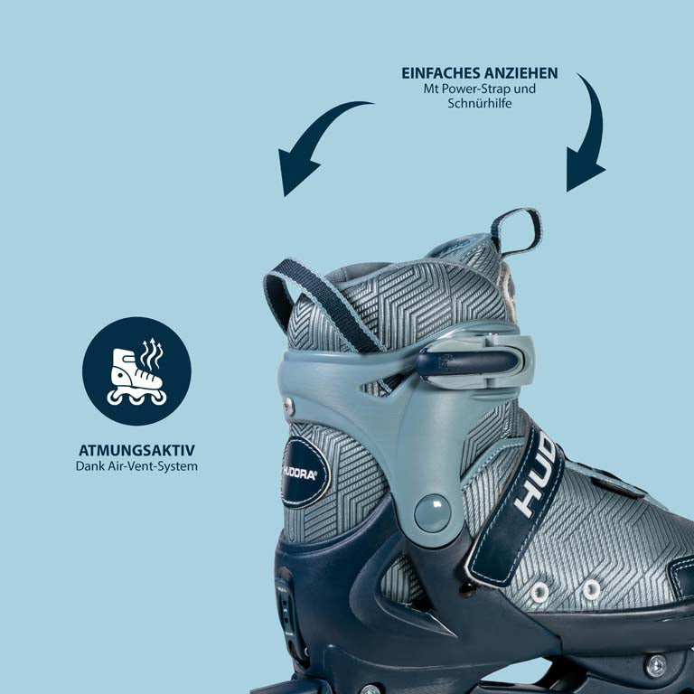 HUDORA Inline Skates, Leon 2.0, ocean, Gr. 29-40
