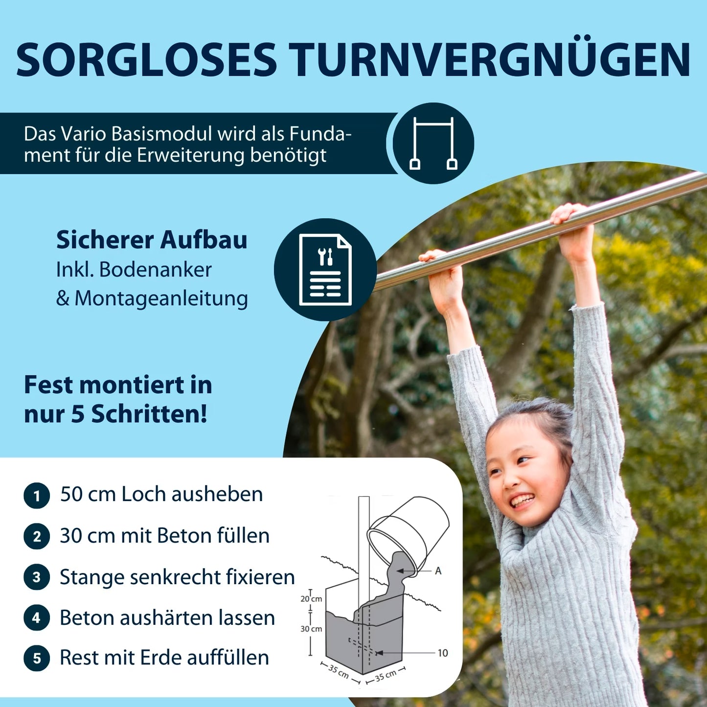 Extension de barre de gymnastique HUDORA Vario barre double (module supplémentaire) 