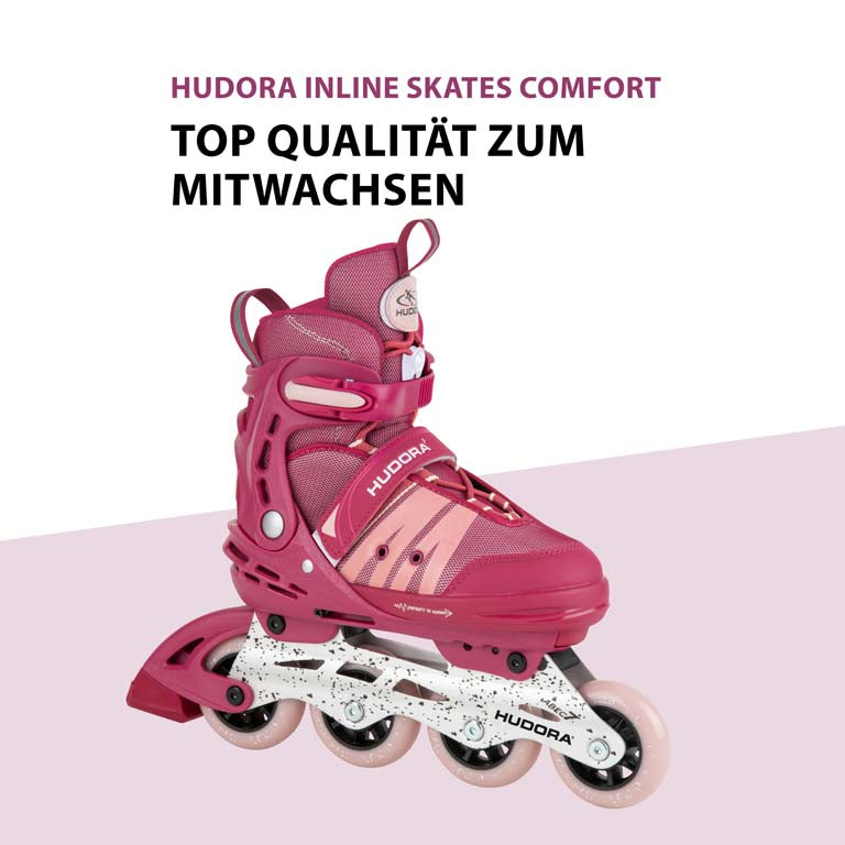 HUDORA Inline Skates Comfort, strong berry, Gr. 29-40