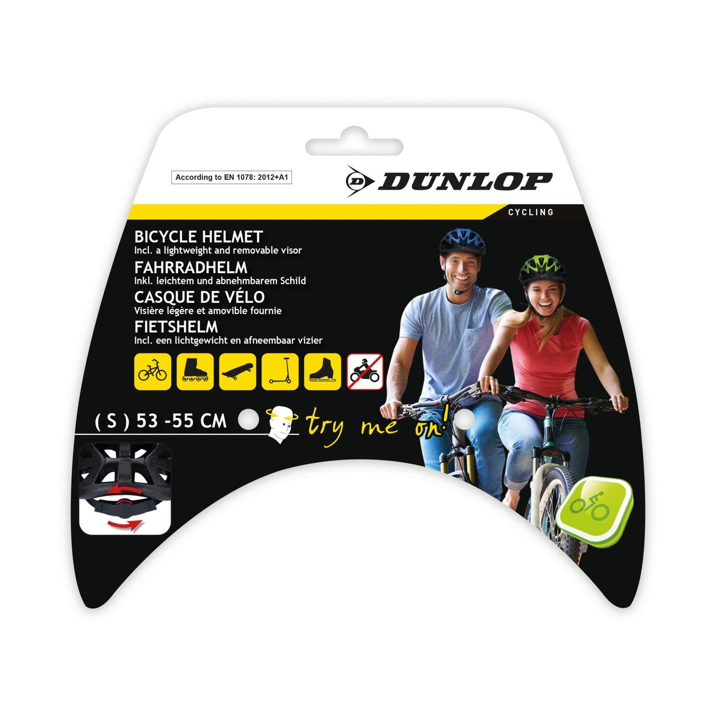 Fahrradhelm von DUNLOP, Größe S 53-55 cm mit Visier, verschiedene Farben