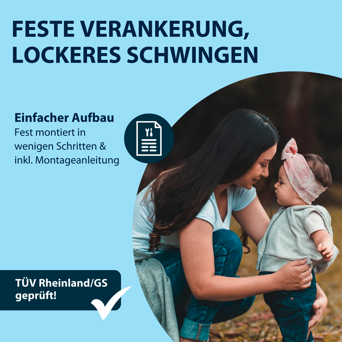 HUDORA Babyhochschaukel, blau/grau