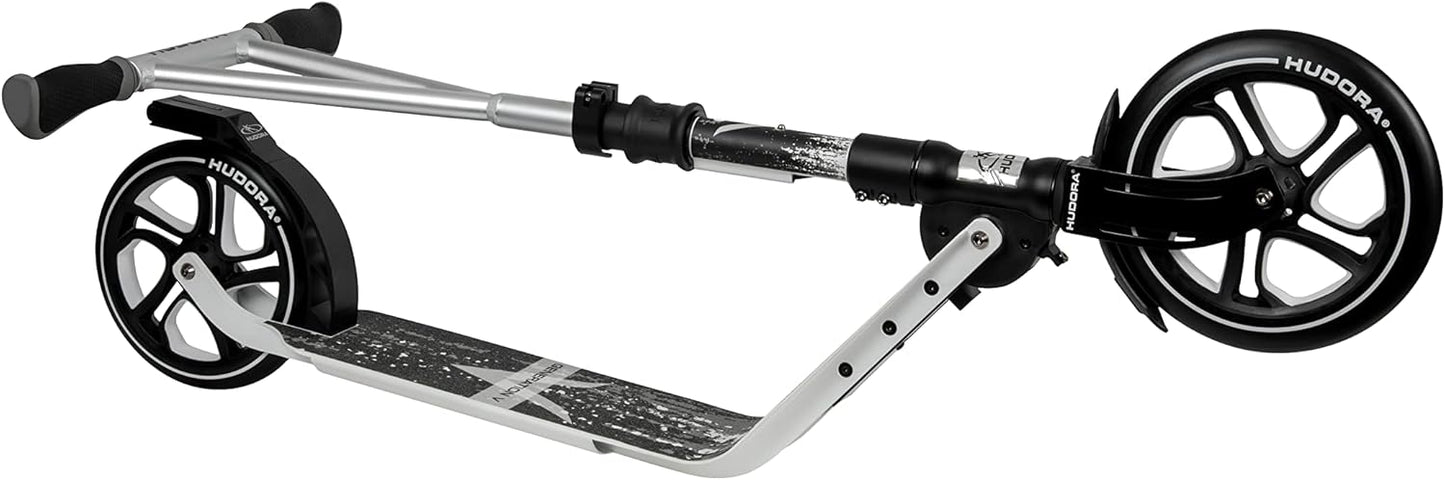HUDORA BigWheel Generation V 230 Scooter, Weiß für Jugendliche & Erwachsene