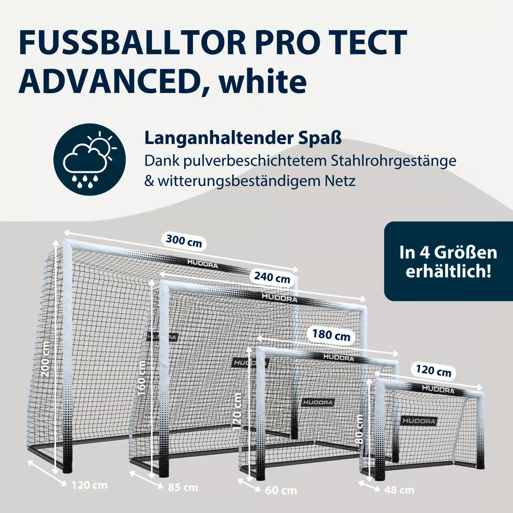 HUDORA Fußballtor Pro Tect Advanced White, verschiedene Größen (B-Ware)