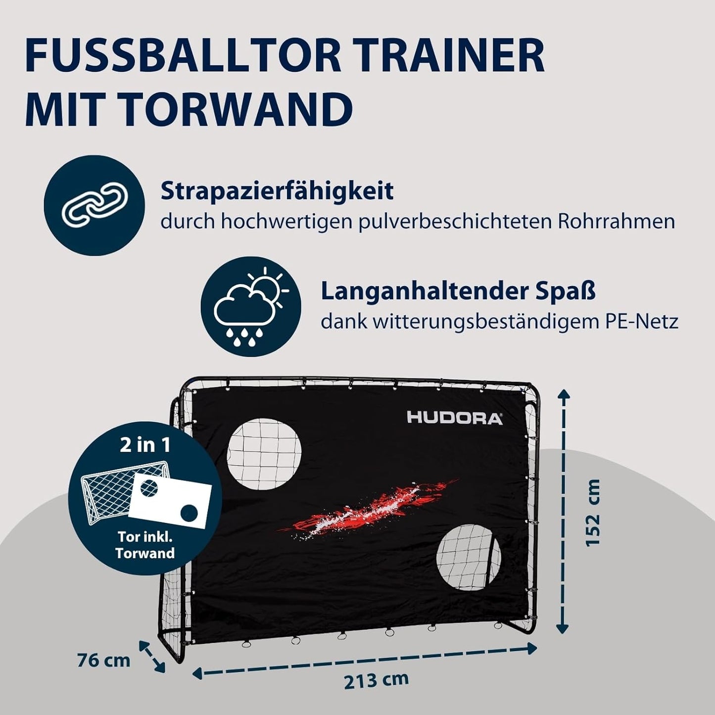 HUDORA Fußballtor Trainer mit Torwand