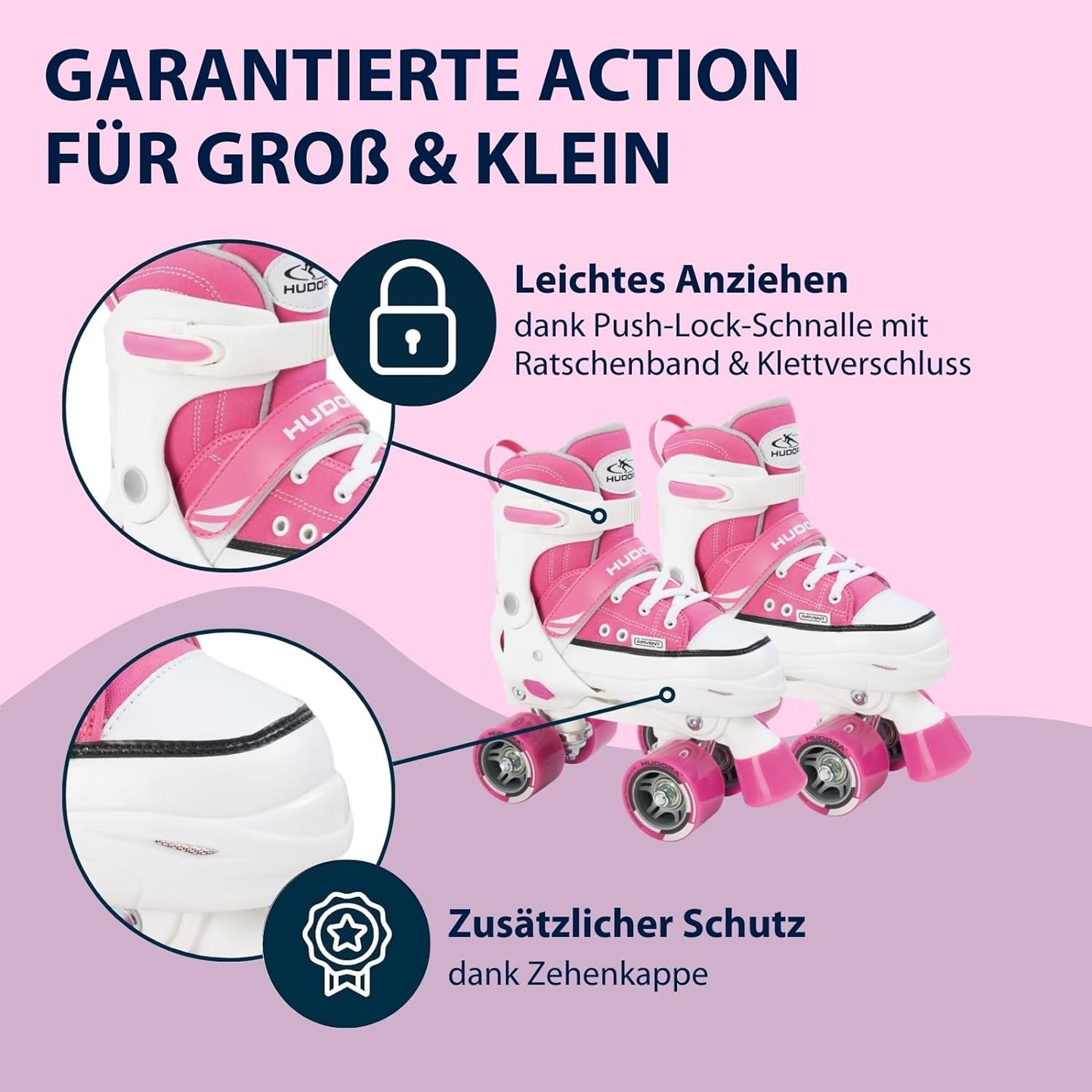 HUDORA Rollschuh Roller Skate, pink, Gr. 28-39