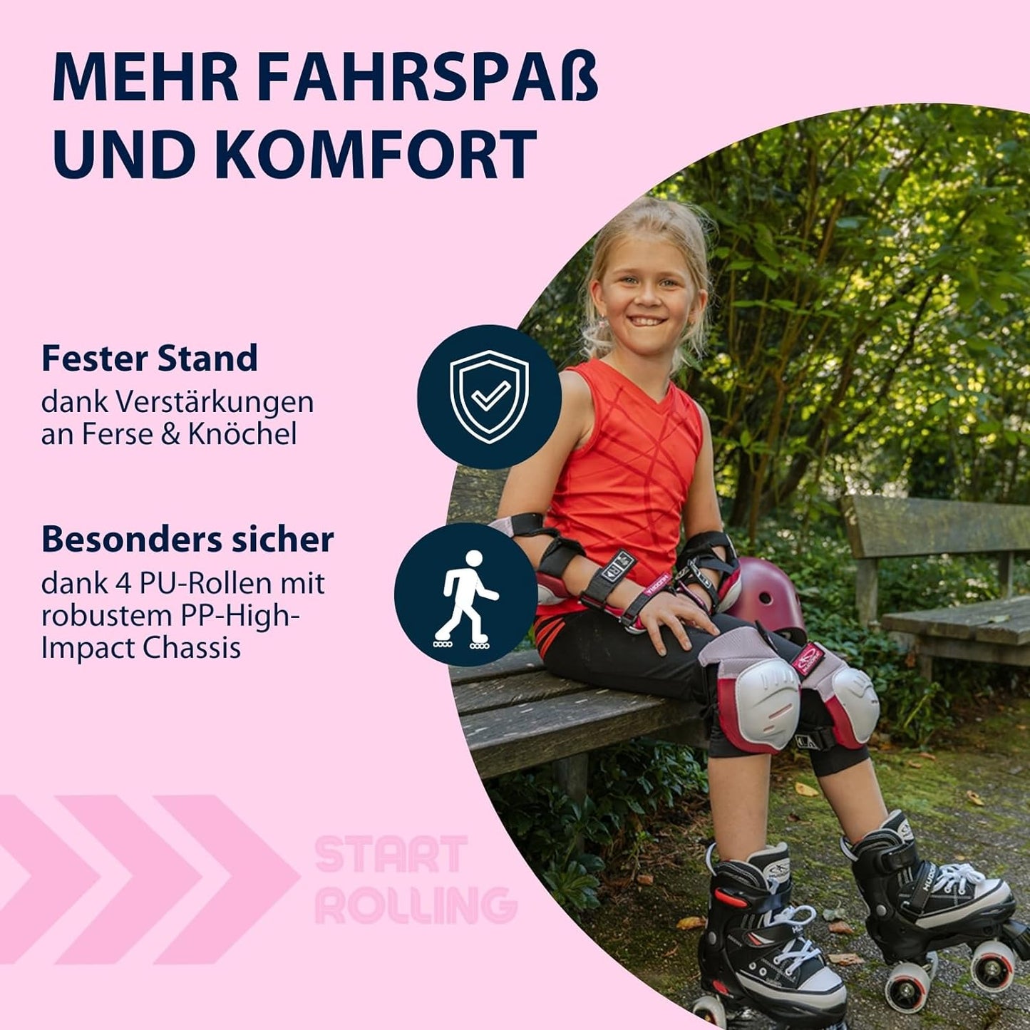 HUDORA Rollschuh Roller Skate, pink, Gr. 28-39