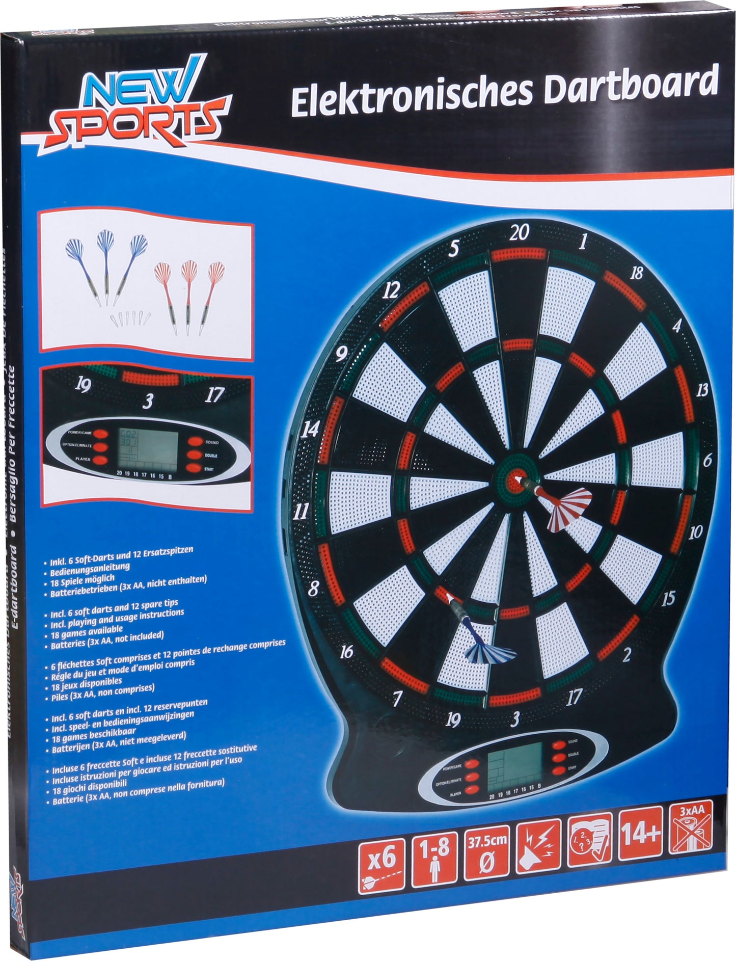 Elektronisches Dartboard, 18 Spiele von New Sports