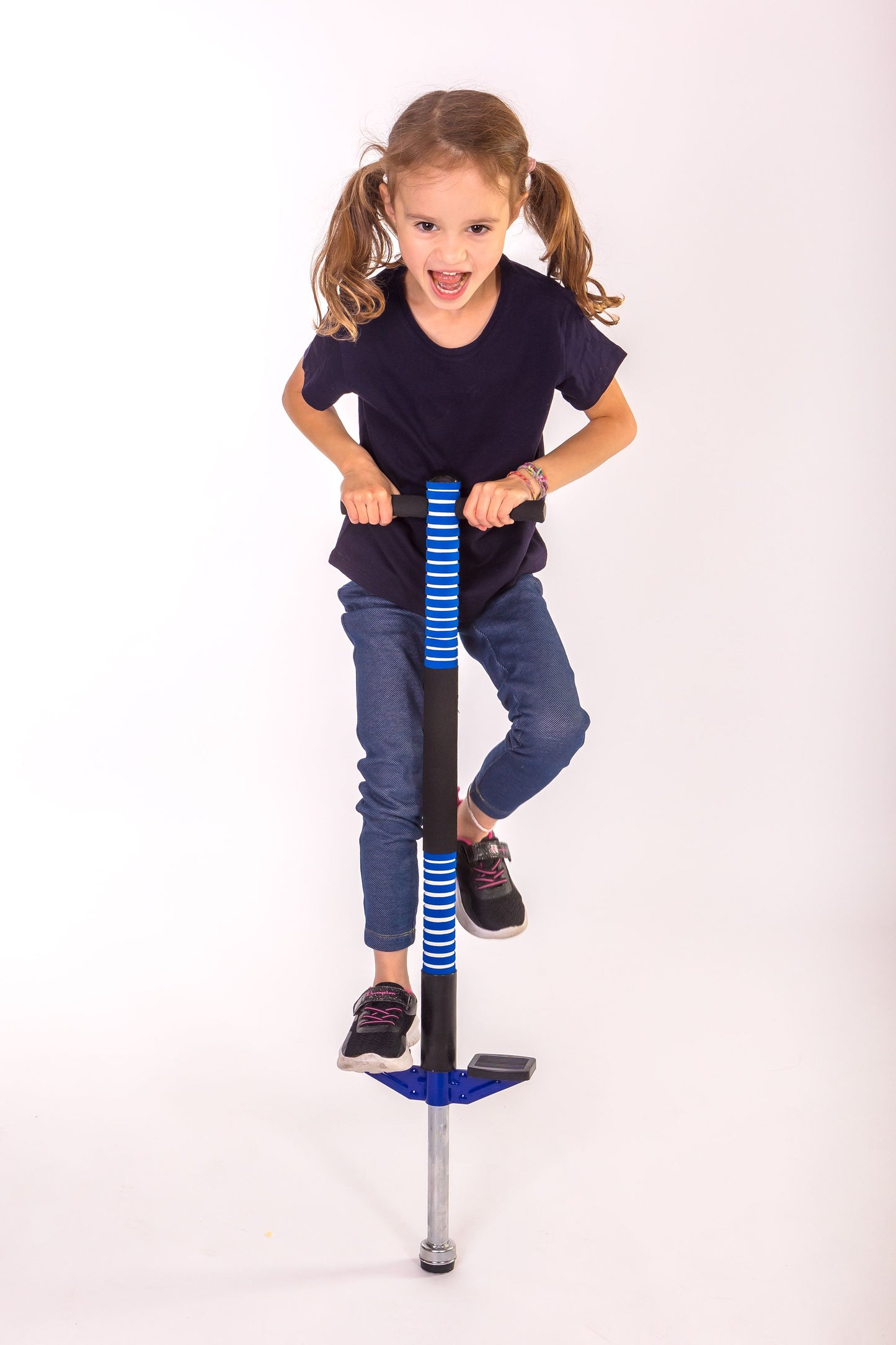 Pogo Stick blau / schwarz, Höhe 95 cm