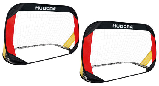 HUDORA Pop Up Fußballtor, 2er Set, schwarz/rot/gold
