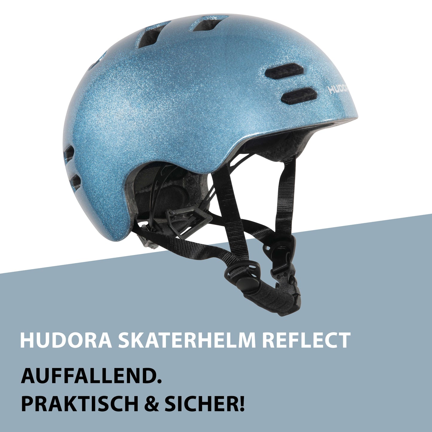 HUDORA Skaterhelm Reflect, blau