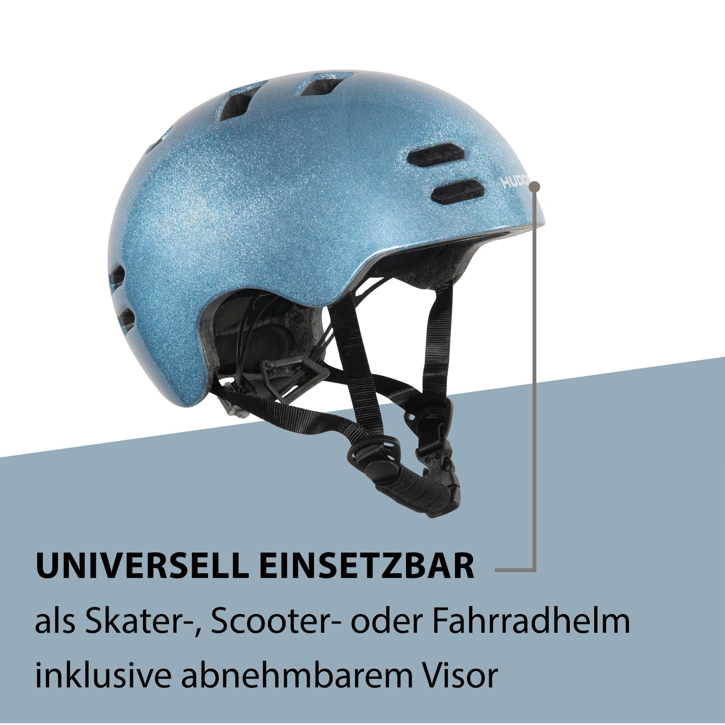 HUDORA Skaterhelm Reflect, blau