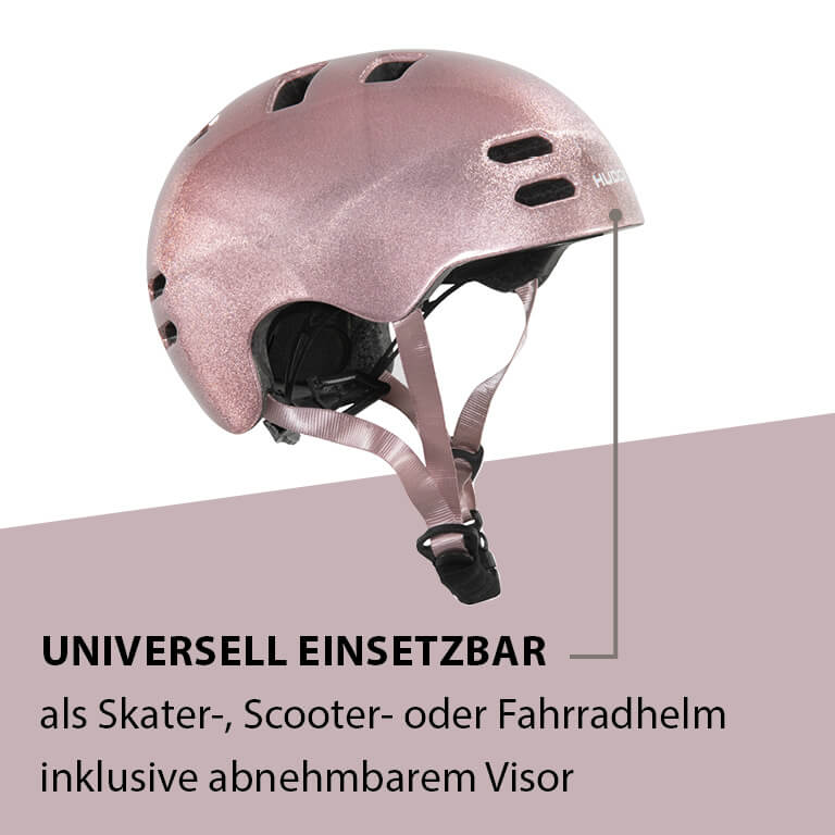 HUDORA Skaterhelm Reflect, rosé