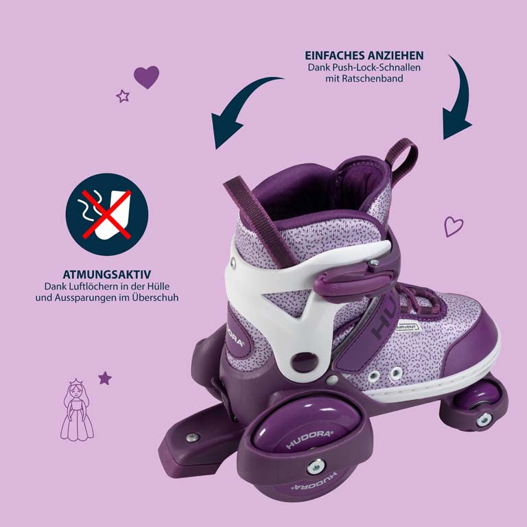 HUDORA Rollschuh My First Quad, lavender, Gr. 26-33