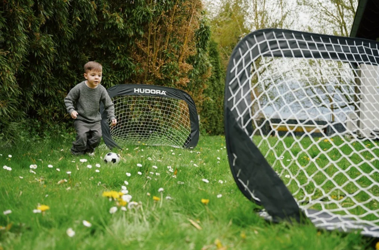Pop Up Fußballtor, 2er Set, schwarz