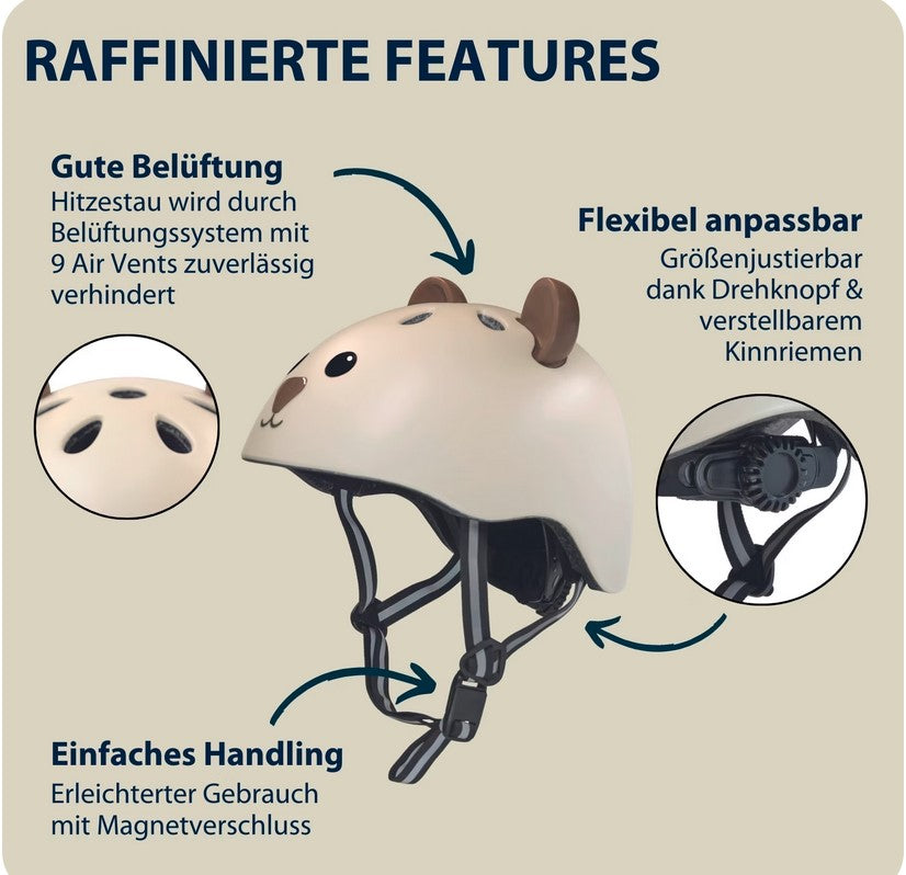 HUDORA Kinderhelm Beary, mocha