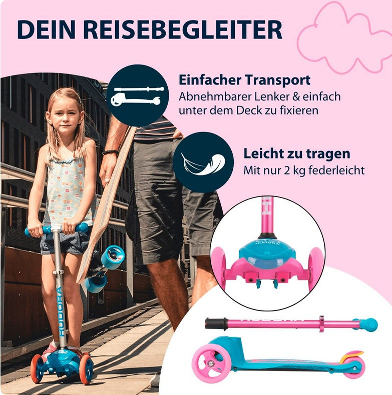 HUDORA children's scooter Flitzkids 2.0, Skate Wonders