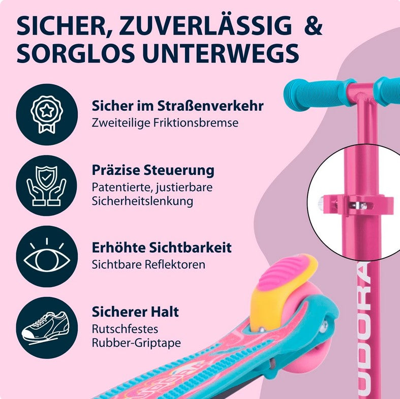 HUDORA children's scooter Flitzkids 2.0, Skate Wonders