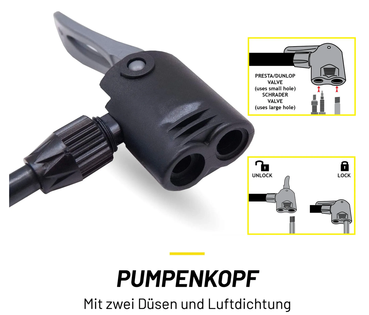 Standluftpumpe von Dunlop 12 Bar